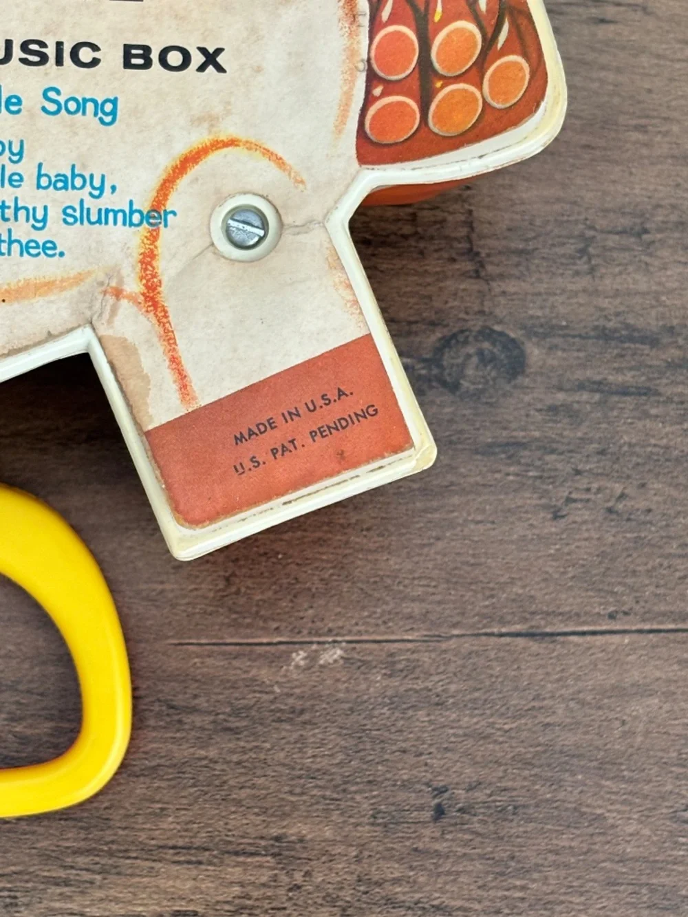 VINTAGE 1968 Fisher Price Pony Music Box Musical Pull String Crib Baby Toy #190
